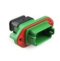 Green thermoplastic DIP Connector with various terminal types engineered for performance in temperature demanding electronic systems
