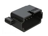 Black thermoplastic DIP Connector with various terminal options designed for stable operation between minus 55 and plus 125 degrees Celsius
