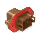 Thermoplastic DIP Connector with a variety of terminal types engineered for operating temperature range minus 55 to plus 125 degrees Celsius